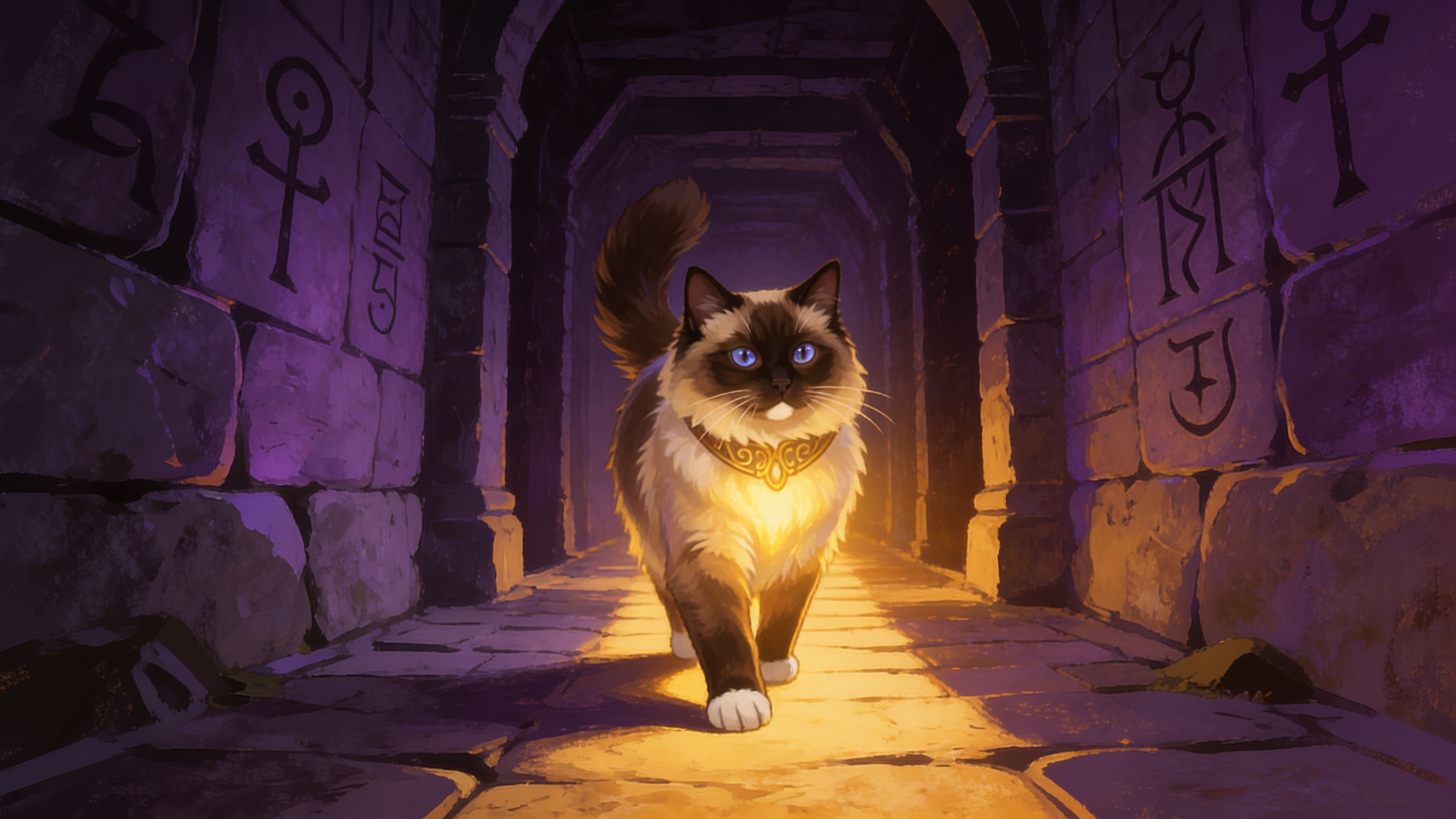 Remi lighting the path through ancient corridors